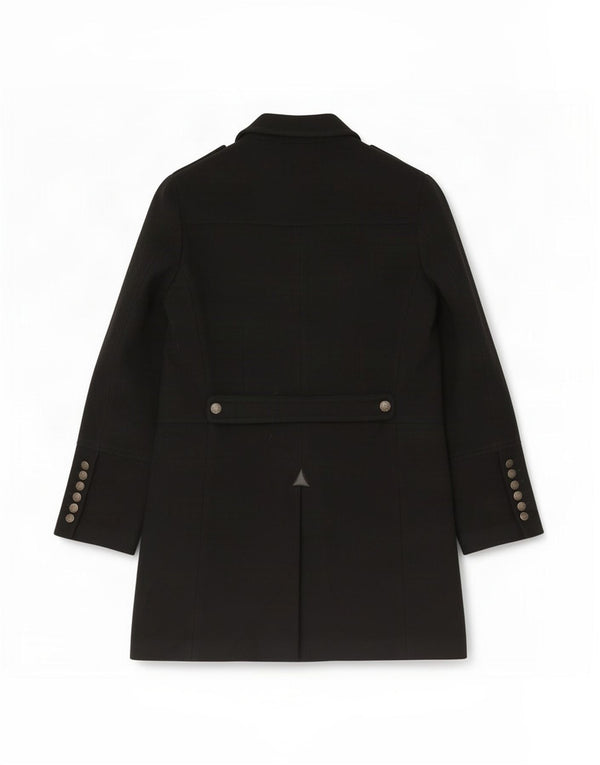 Zara Manteau militaire à double boutonnage pour homme UK 40 Large Noir