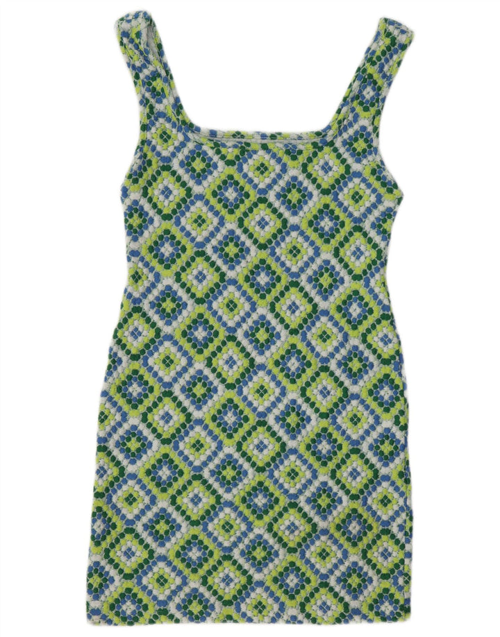 Topshop Robe d'été pour femme UK 42 Medium Multicolore Ikat Polyester