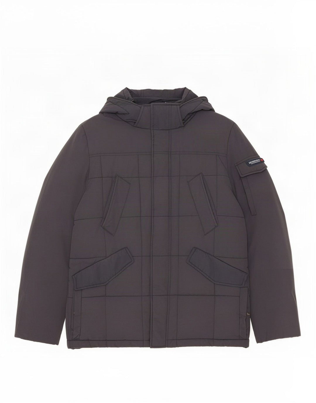 Woolrich Veste matelassée à capuche pour homme UK 40 Large Bleu Marine Nylon