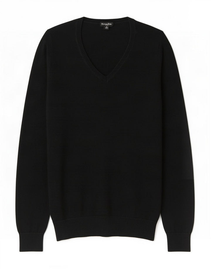 Massimo Dutti Pull col V pour femme UK 10 Petit Noir
