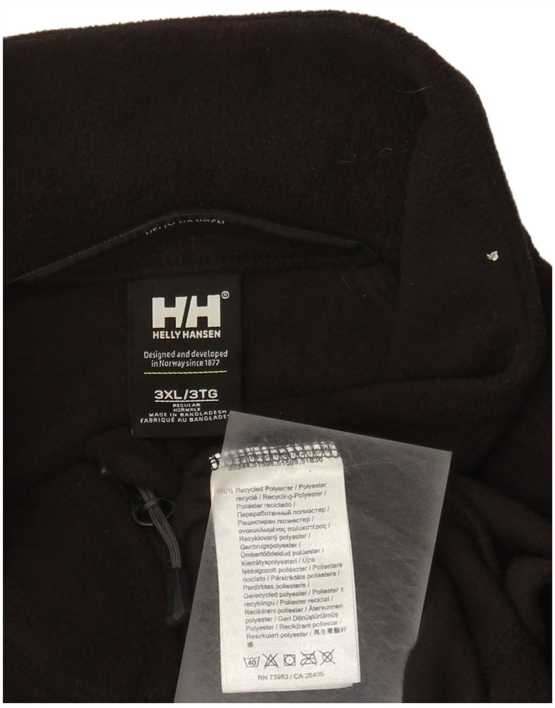 Helly Hansen Pull polaire à col zippé pour homme 3XL Noir Polyester