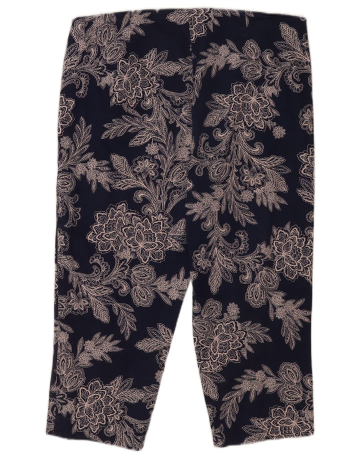 Marks & Spencer Pantalon Capri à motif abstrait pour femme UK 16 Large W34 L19