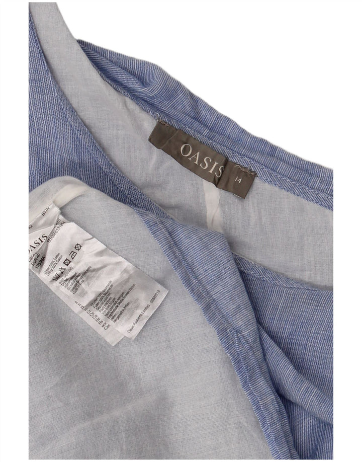 Oasis Robe asymétrique pour femme UK 44 en coton bleu moyen