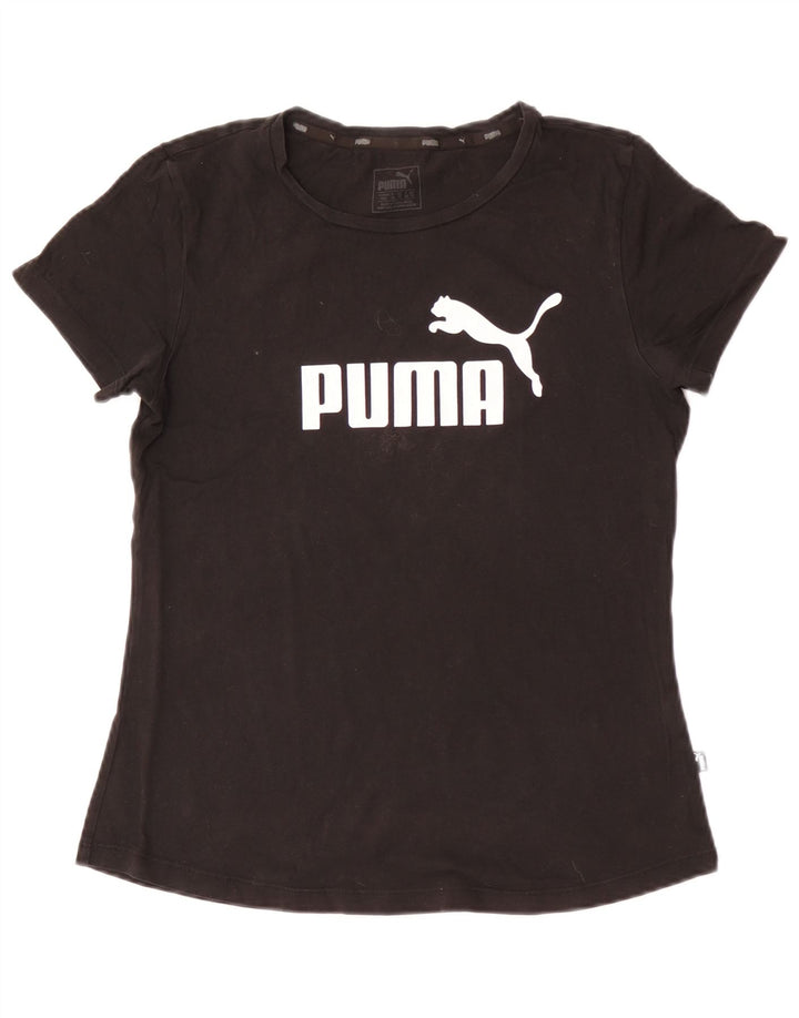 Puma T-shirt graphique pour femme UK 12 Noir moyen