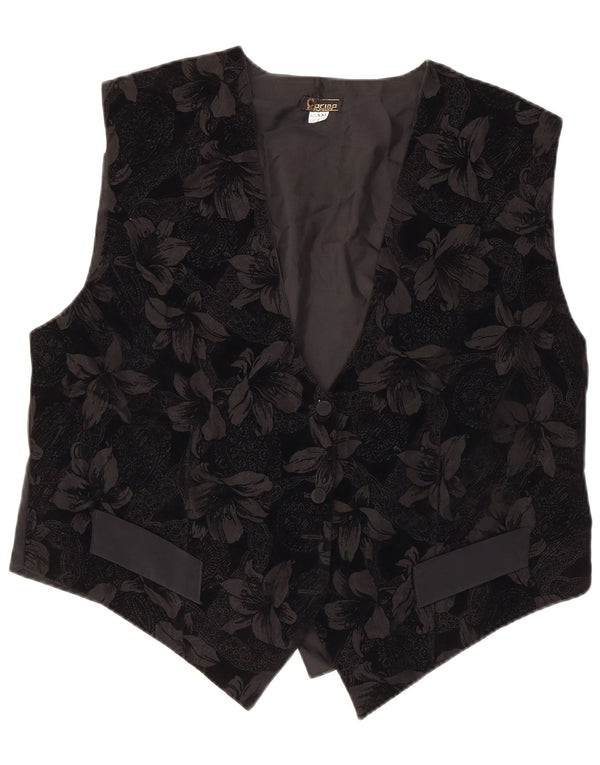 CARINA Gilet Femme UK 20 2XL Noir Floral