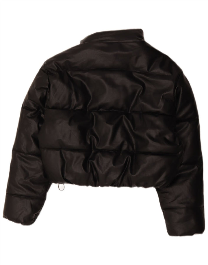 Zara Femmes Crop Oversize Veste Rembourrée UK 10 Petit Noir Polyester