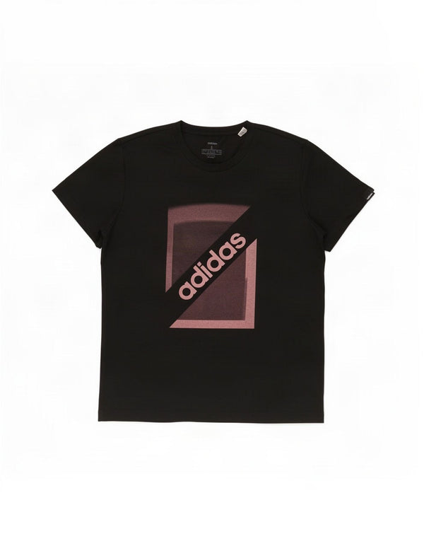 Adidas T-shirt graphique pour femme UK 16/18 Large Noir Coton