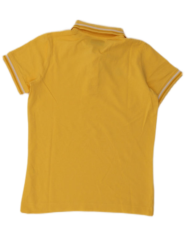 Kappa Polo Femme UK 14 Large Jaune Rayé