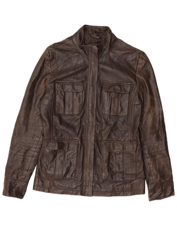 Chyston Veste utilitaire en cuir pour femme UK 12 Marron moyen