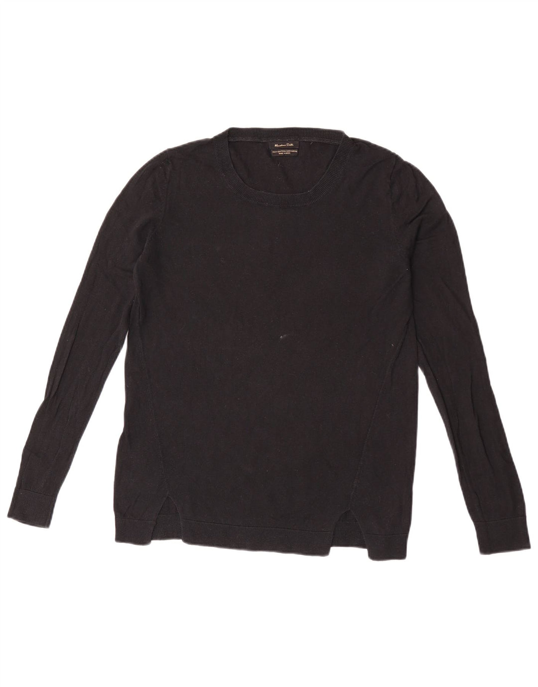 Massimo Dutti Pull à col rond pour femme UK 14 en coton noir moyen