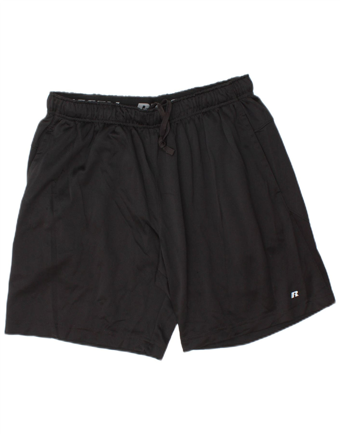 RUSSELL ATHLETIC Short de sport Dri-Power pour hommes, grand, noir, polyester