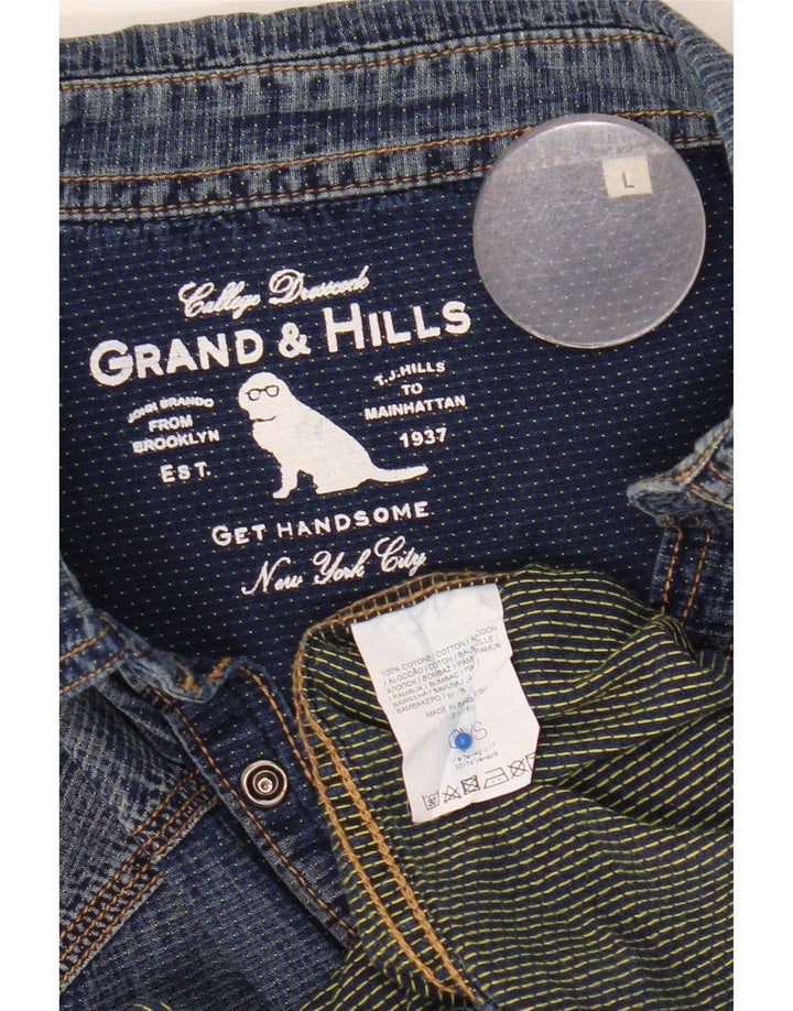 Grand & Hills Chemise en Jean Homme Grand Bleu Coton