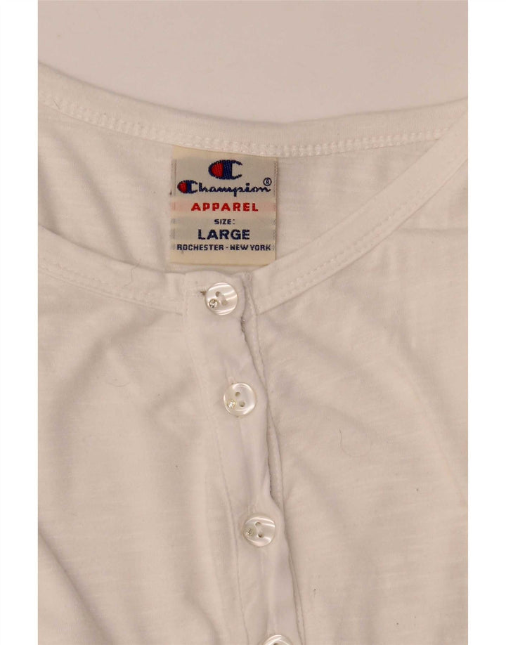 Champion Haut à manches 3/4 pour femme UK 14 Large Blanc