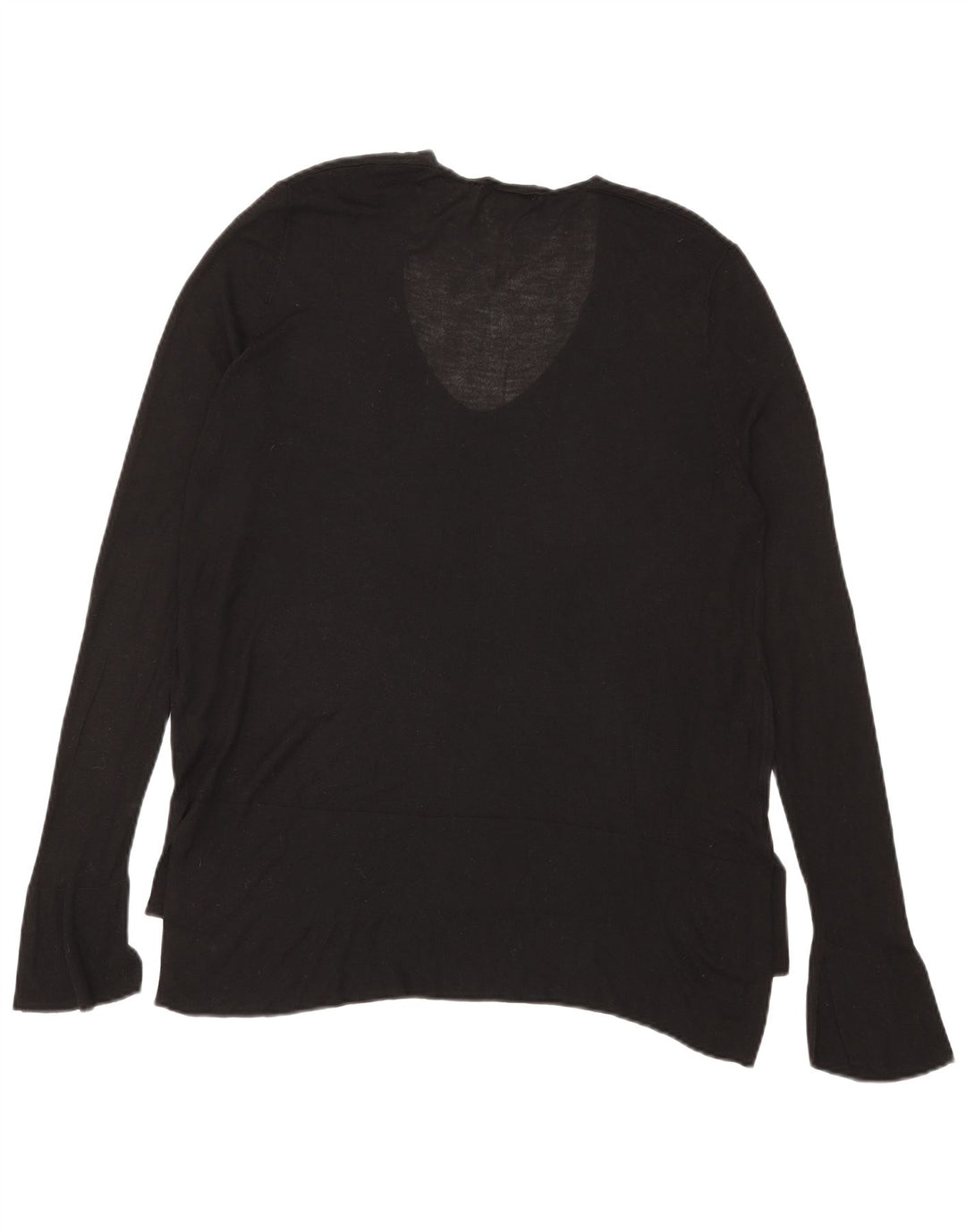 Zara Femme Top Manches Longues UK 16 Large Noir Viscose