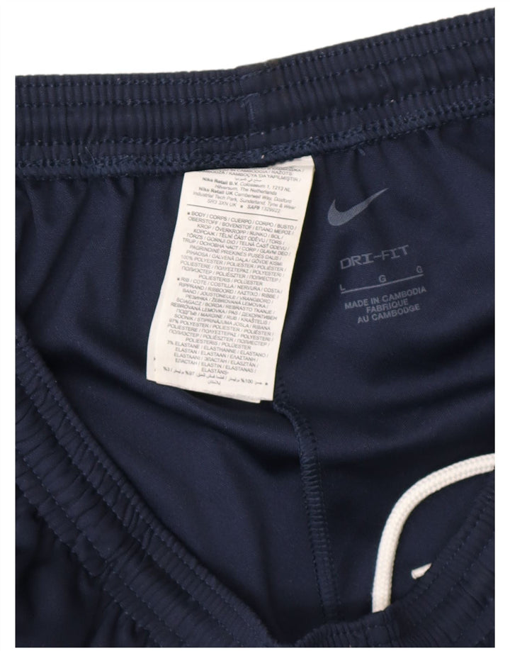Nike Pantalon de survêtement Dri Fit pour femme UK 14 Large Bleu marine Polyester