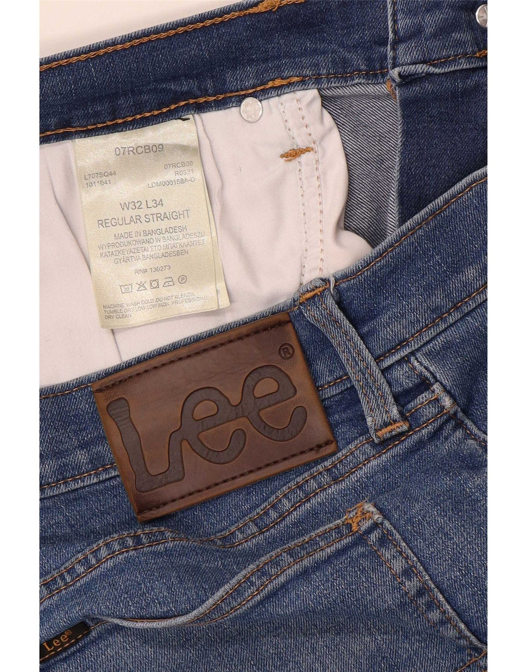 Lee Jean droit régulier pour hommes W32 L34 bleu coton