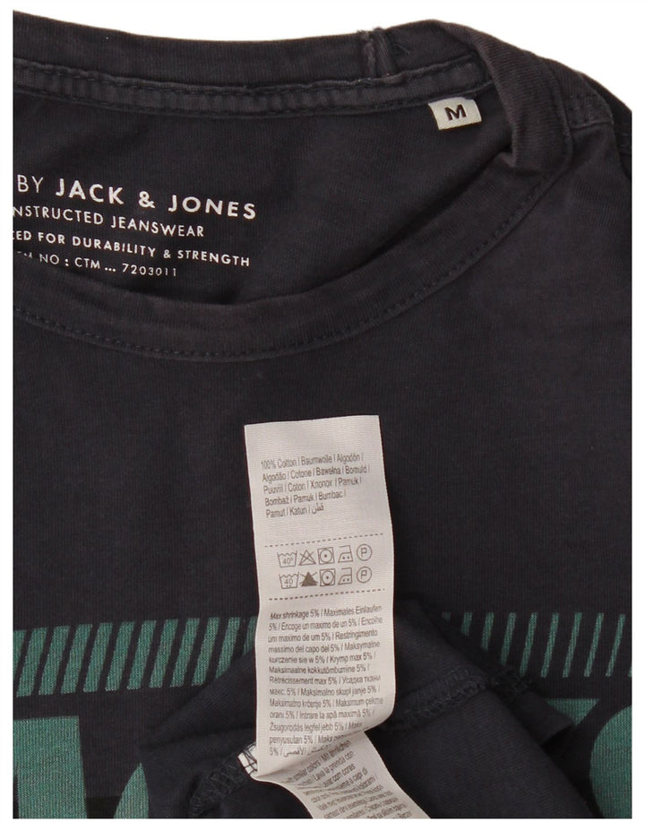 JACK & JONES T-Shirt Graphique Homme Bleu Marine Moyen Coton