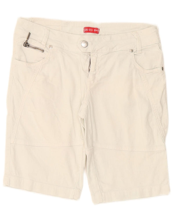 Liu Jo Short en Jean Fille 13-14 Ans W28 Coton Blanc Cassé
