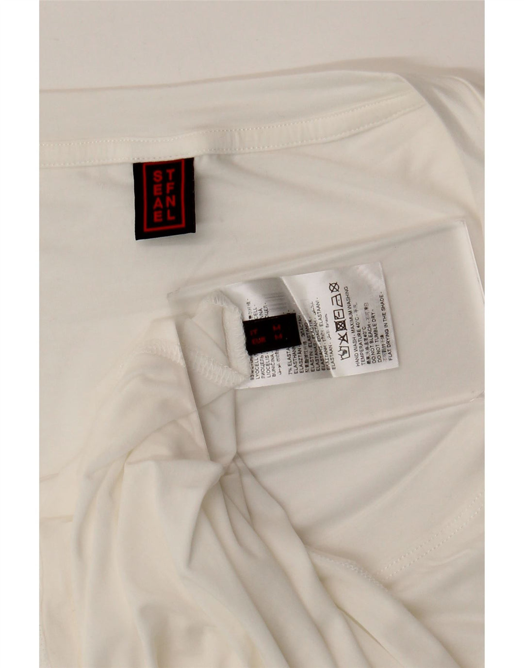 Stefanel Débardeur pour femme UK 14 Medium Blanc Lyocell
