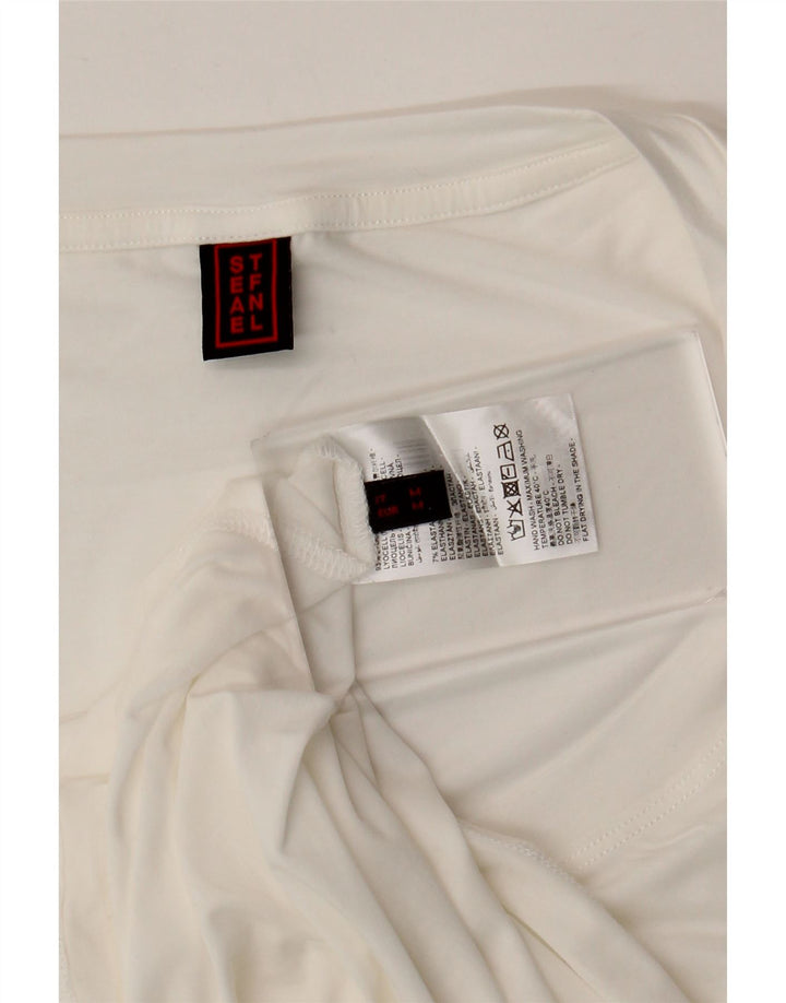 Stefanel Débardeur pour femme UK 14 Medium Blanc Lyocell