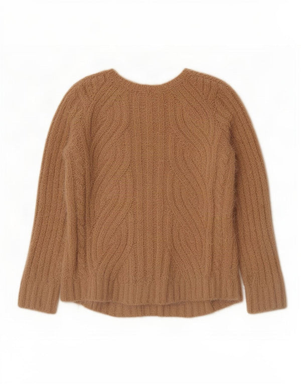 Marks & Spencer Pull col en V pour femme UK 12 Polyester beige moyen