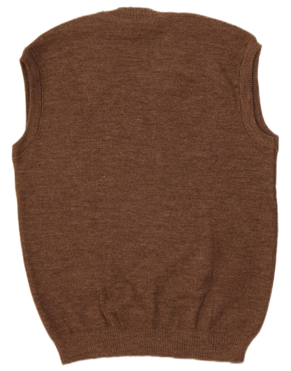 Strickmoden Mens Vest Tank Top EU 54 XL Brown Wool