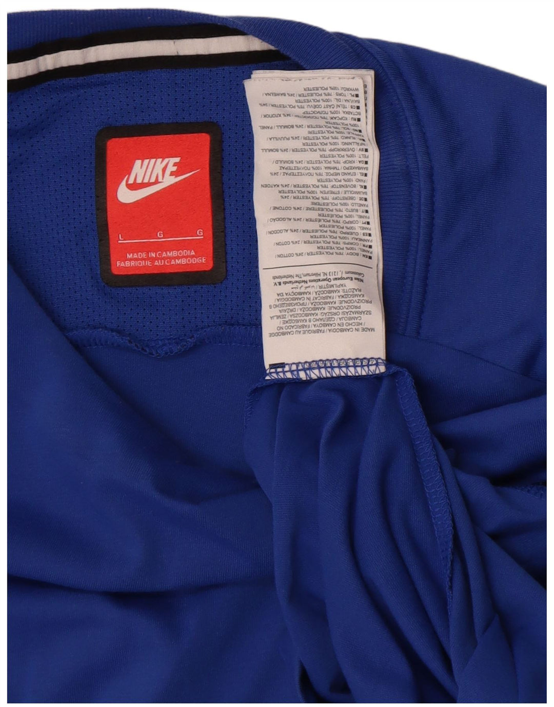 Nike T-Shirt Homme Haut Large Bleu Colorblock Polyester
