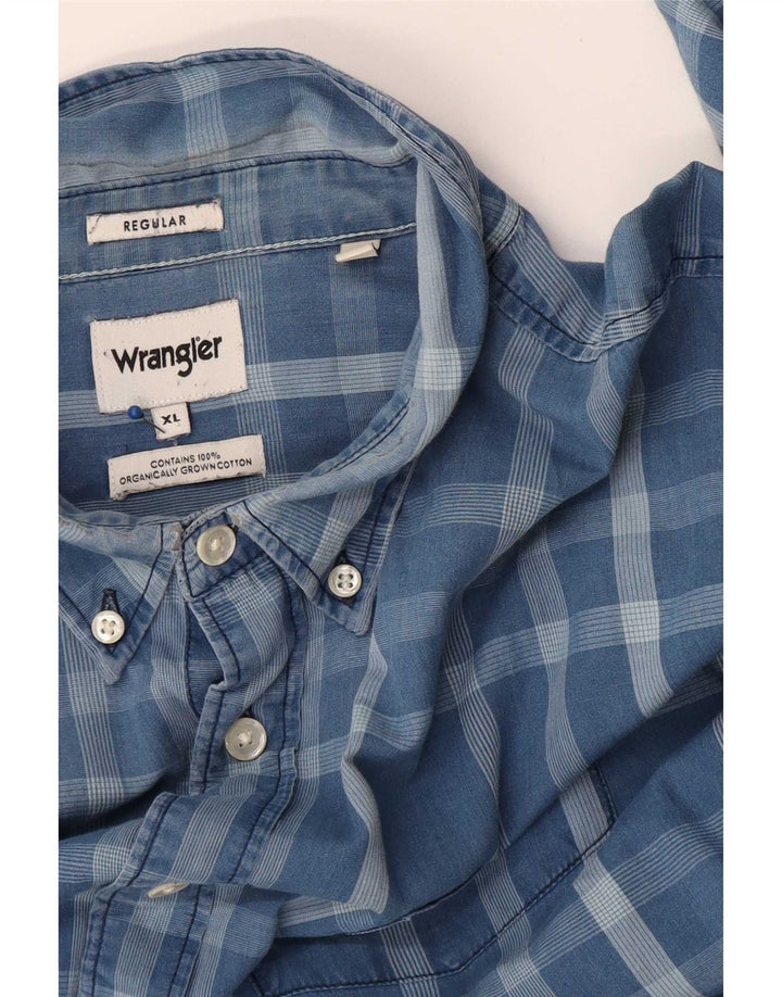 Wrangler Chemise Regular Fit XL en Coton à Carreaux Bleu pour Homme