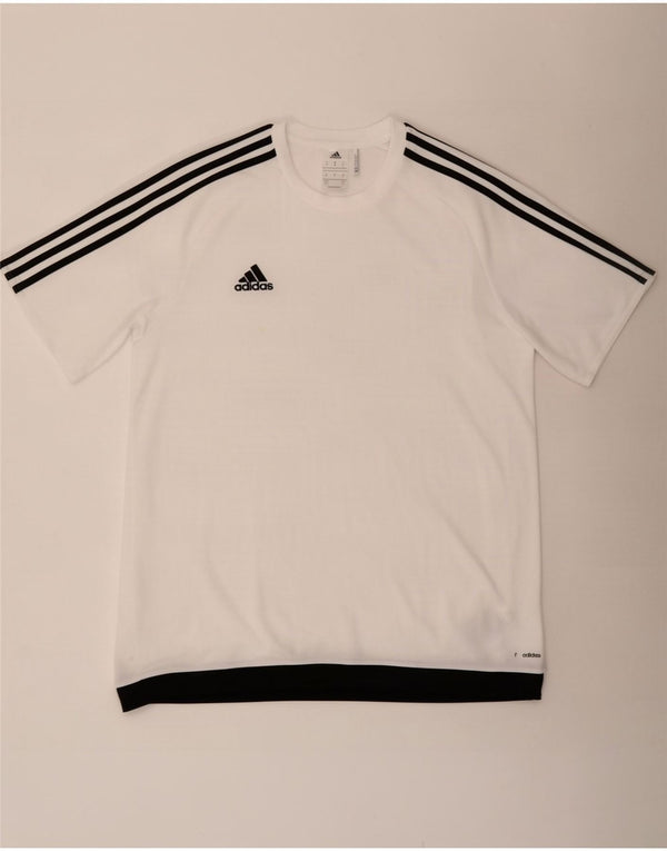 Adidas Climalite T-Shirt Top XL Blanc Colorblock Polyester