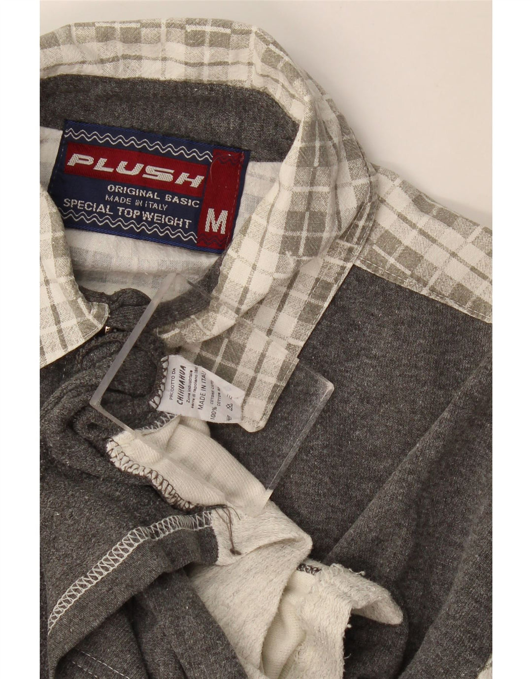Chemise en flanelle graphique Vintage pour hommes, coton à carreaux gris moyen
