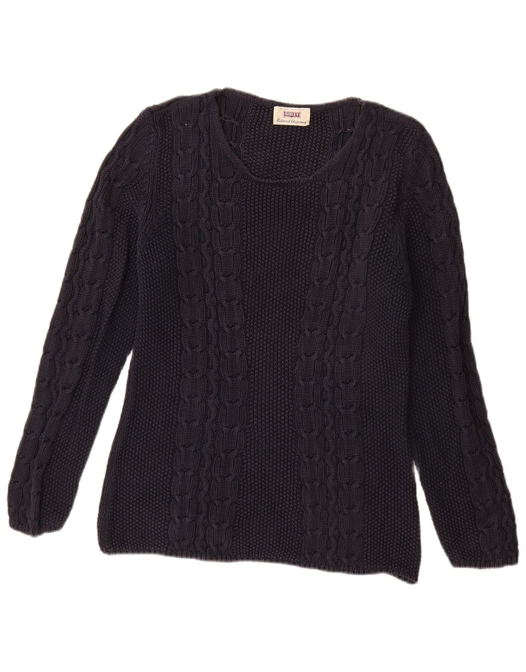 SISLEY Pull col bateau pour femme UK 14 Bleu marine moyen