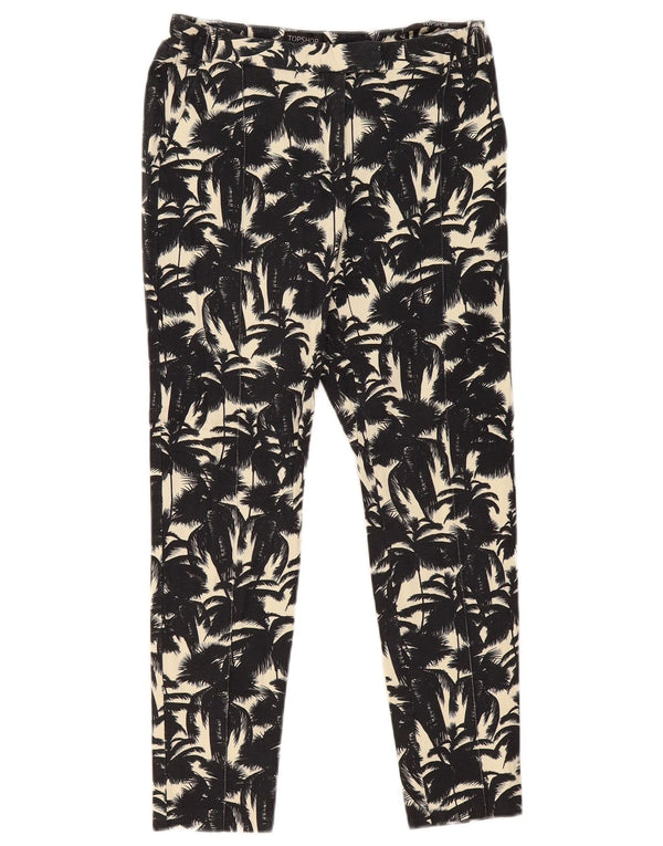 Topshop Pantalon court graphique slim pour femme UK 10 Small W28 L26 Noir