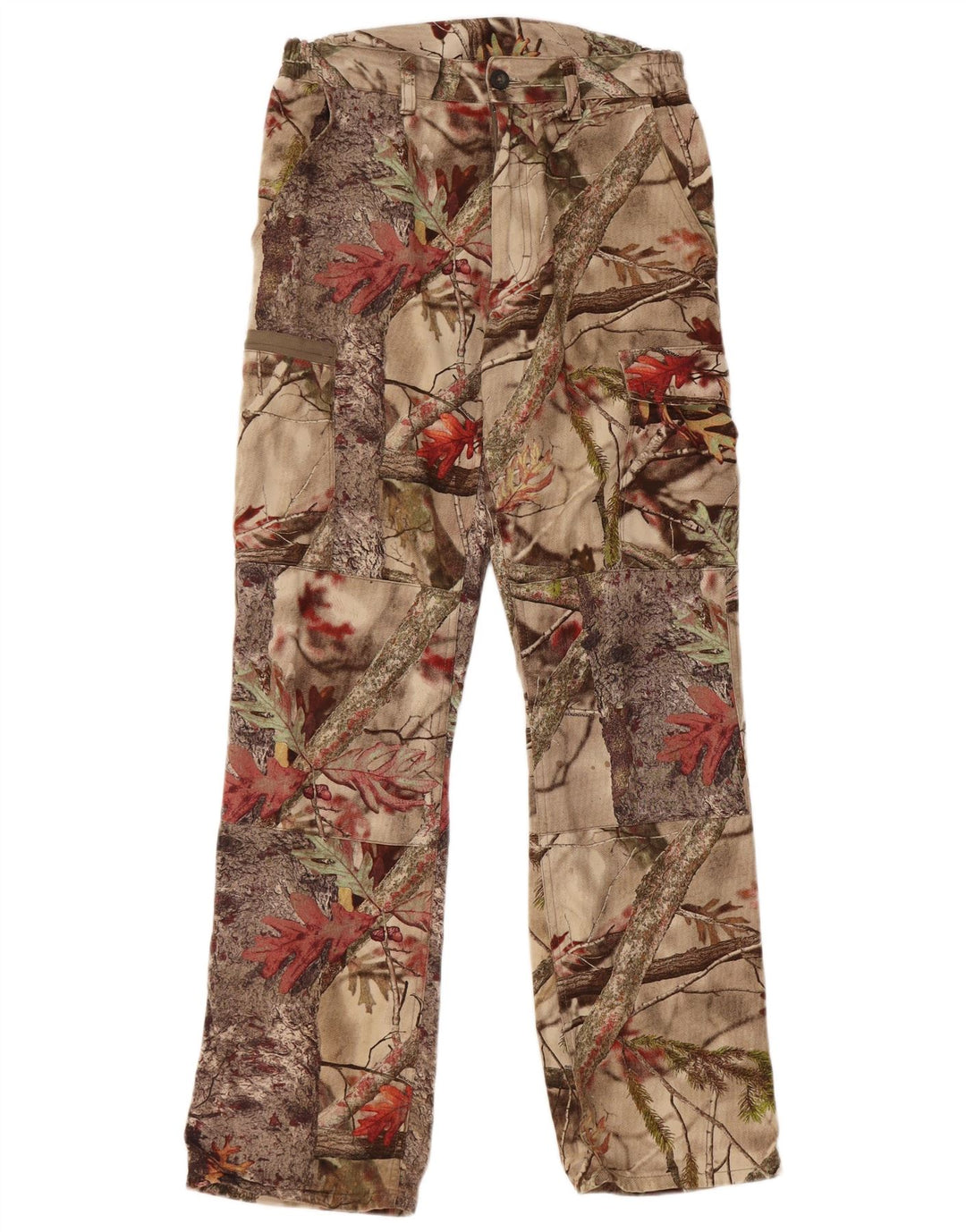 DECATHLON Pantalon Cargo Droit Femme Petit W27 L30 Coton Floral Beige