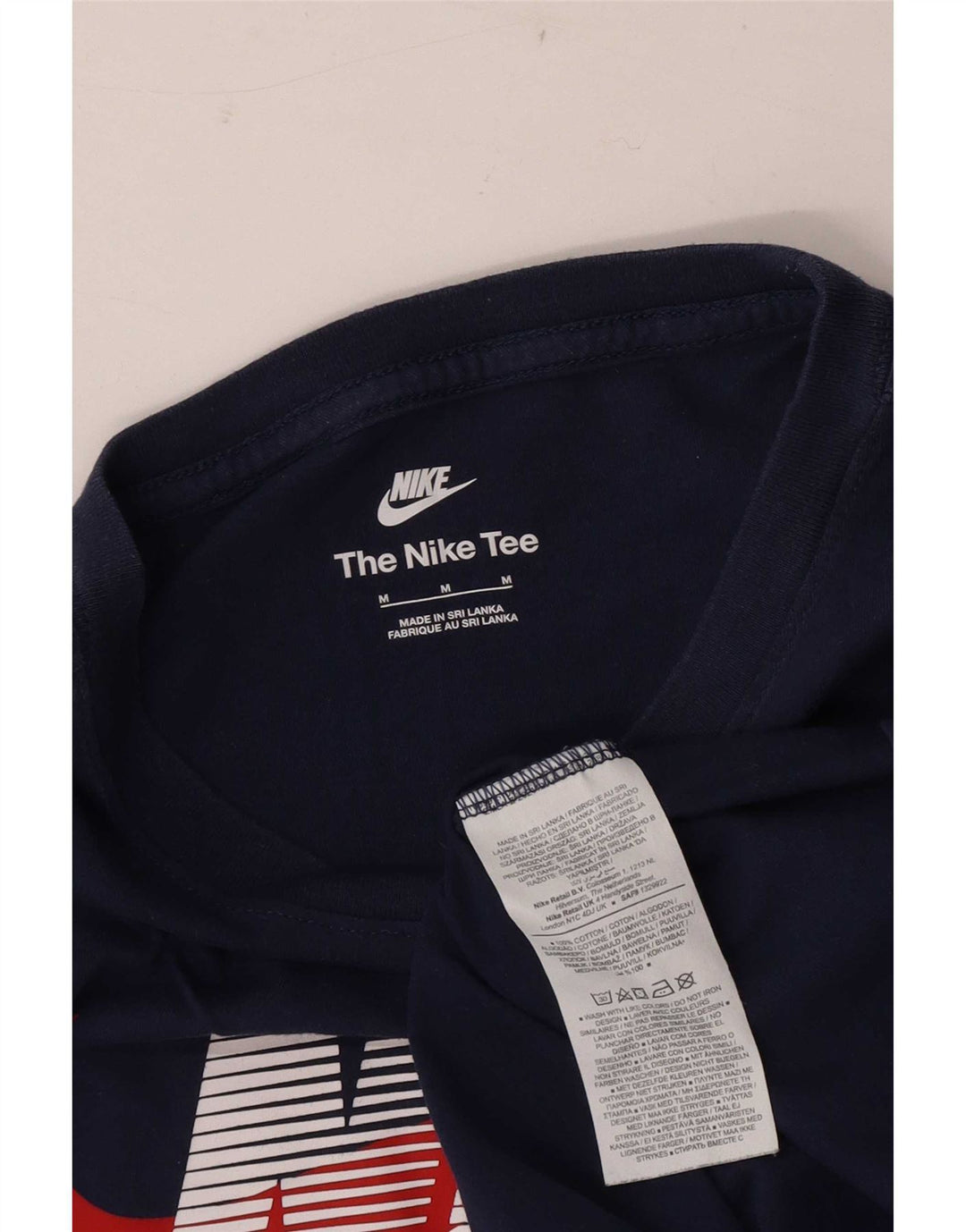 Nike T-shirt graphique pour homme en coton bleu marine moyen