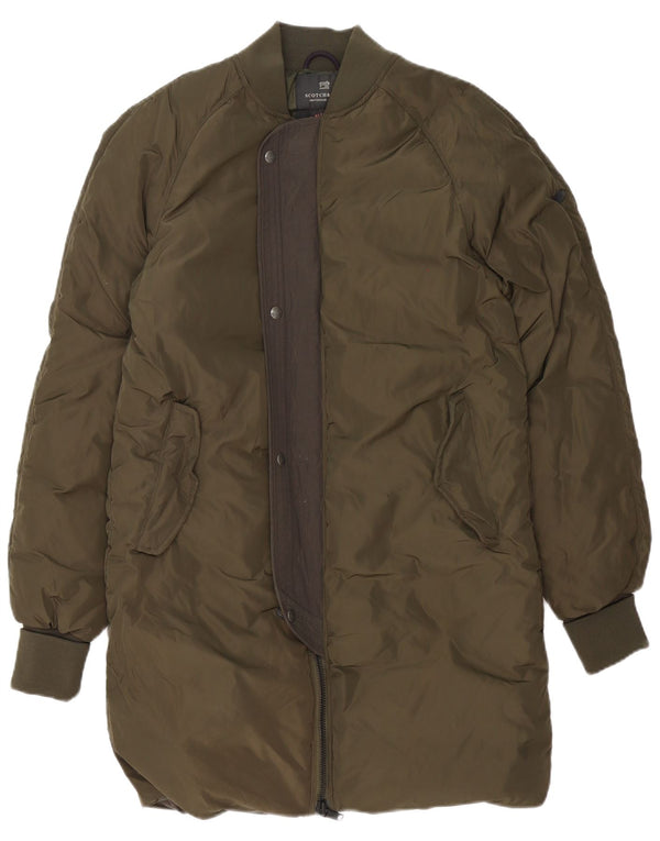 Scotch & Soda Manteau Rembourré Femme UK 38 Vert Moyen