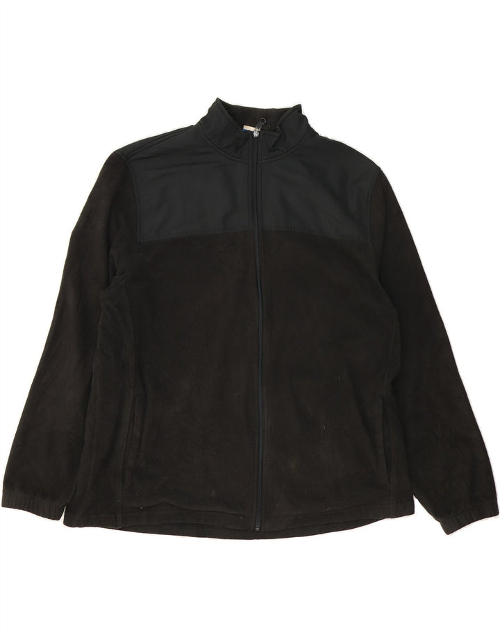 STARTER Mens Fleece Jacket UK 46/48 XL Black Colourblock Polyester Vintage Starter and Second-Hand Starter from Messina Hembry 