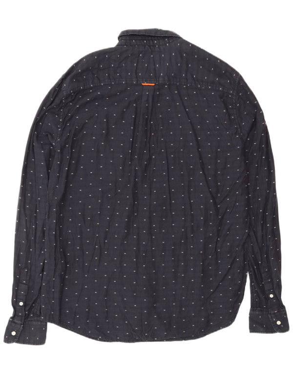 SUPERDRY Chemise Regular Fit XL Bleu Marine à Pois Coton