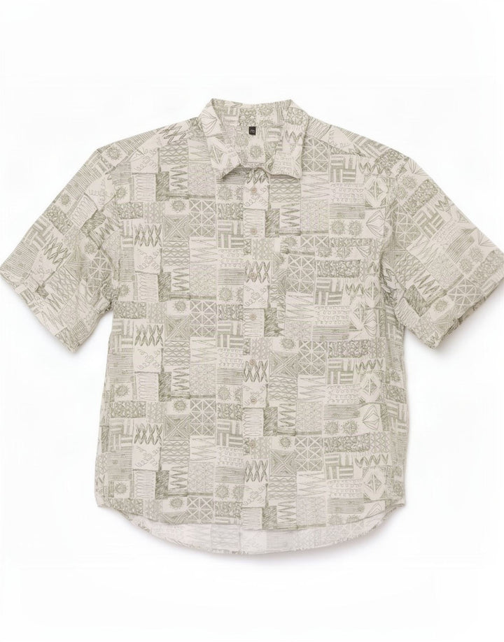 Club D'Amingo Chemise à manches courtes pour homme Taille 41/42 Grand patchwork vert