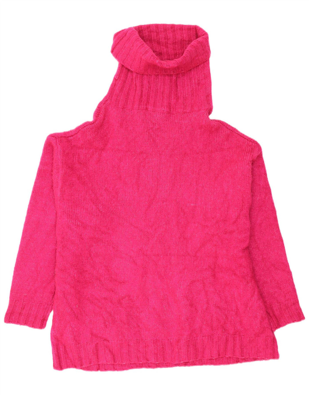 Zara Pull surdimensionné à col roulé pour femme UK 14 Acrylique rose moyen