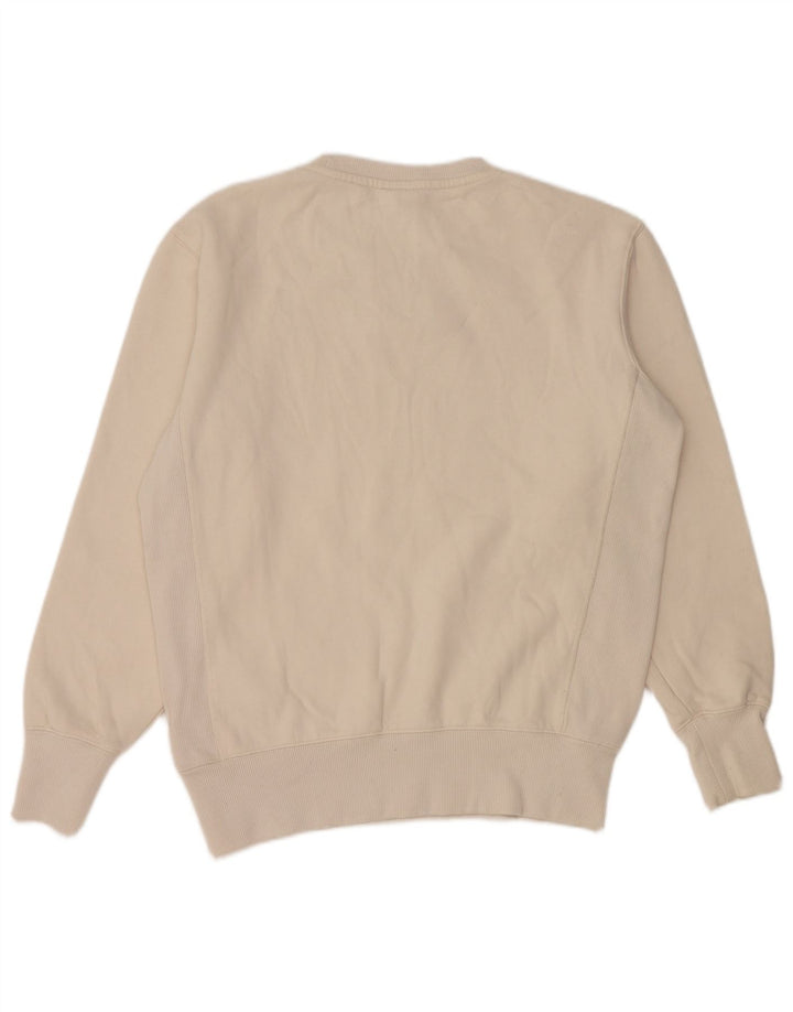Superdry Sweat-shirt graphique en coton blanc cassé moyen