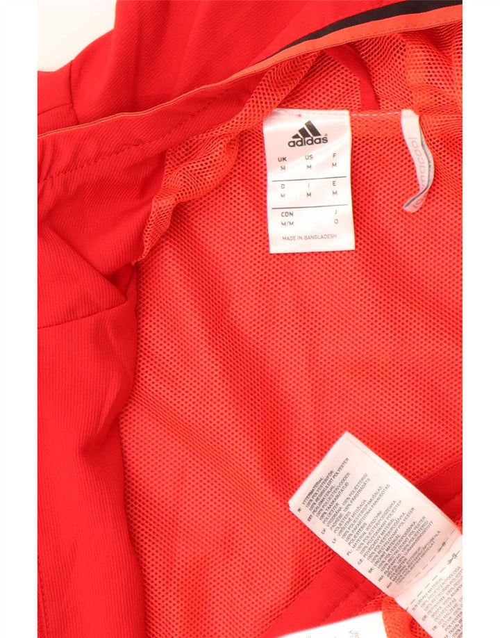 Adidas Veste de pluie à capuche Climacool Graphic pour homme UK 38 Rouge moyen Polyester