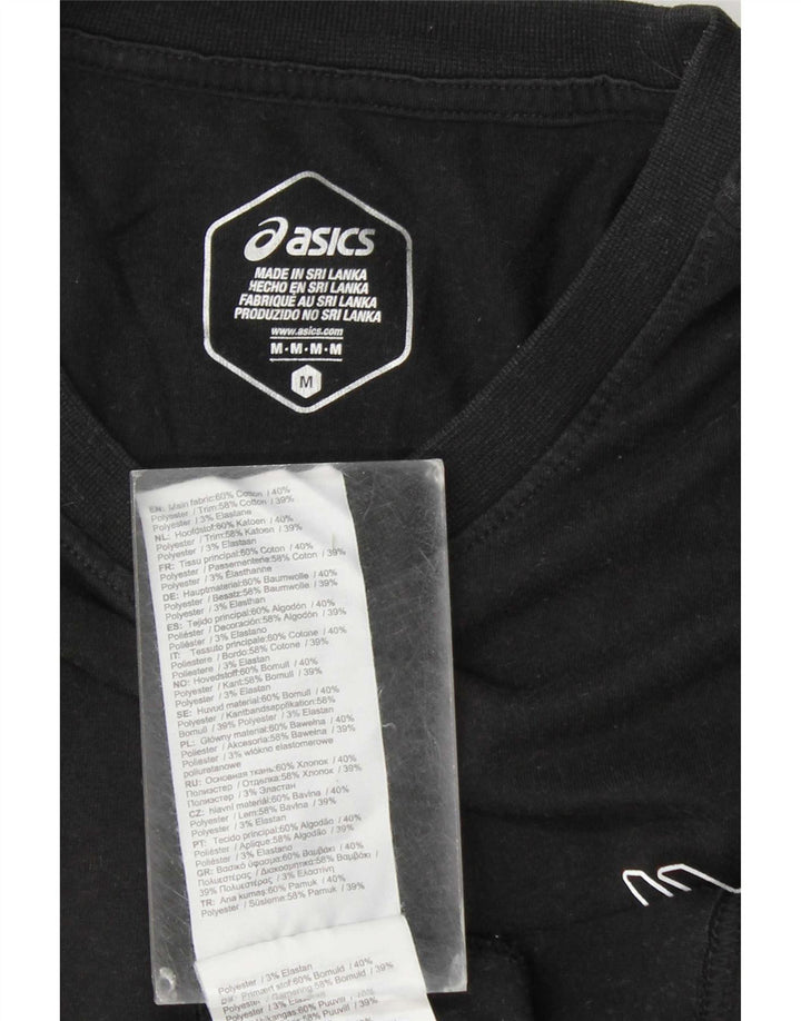 Asics T-Shirt Graphique Homme Noir Moyen Coton