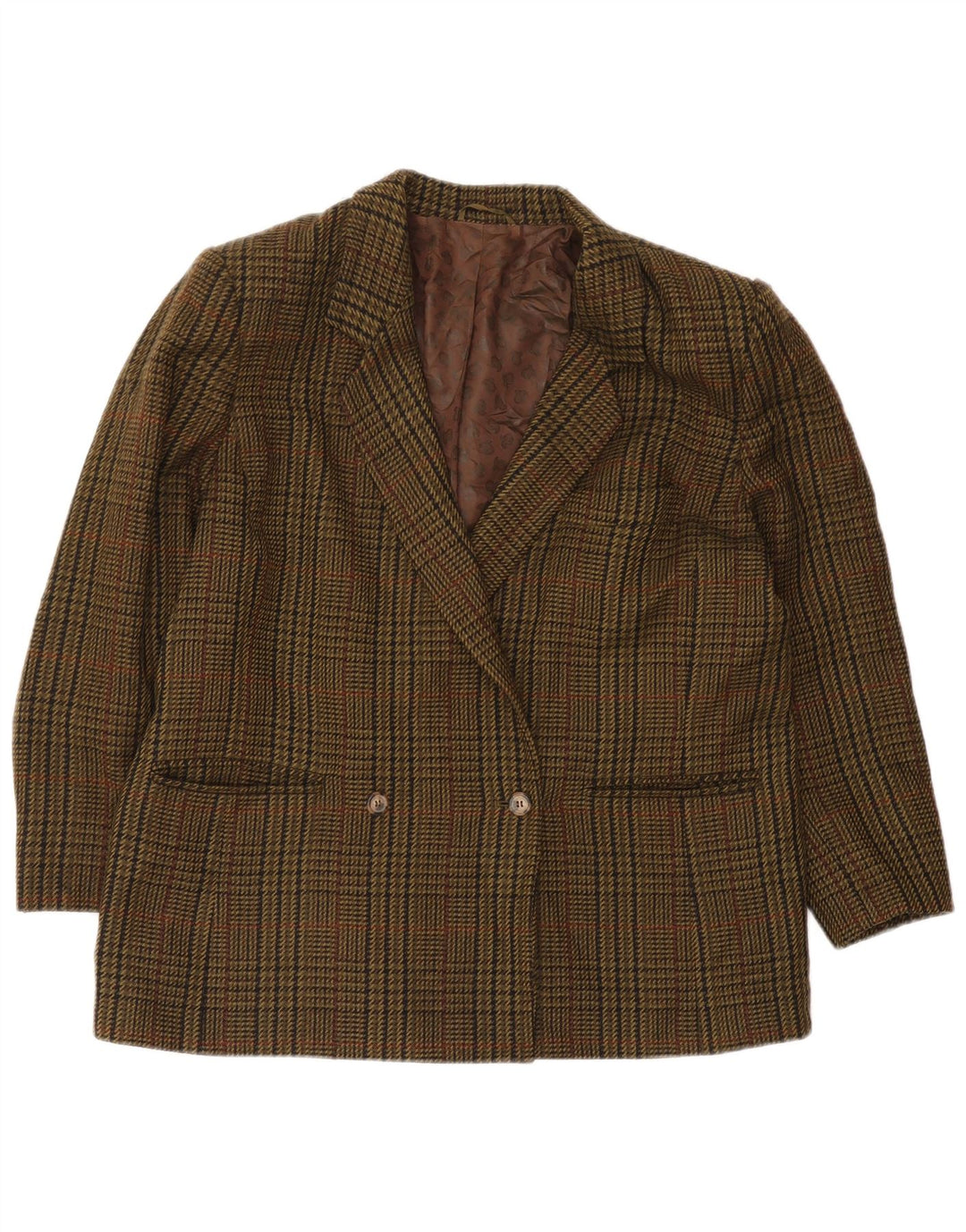 Marina Rinaldi Veste Blazer Femme Taille 25 Grand Pied-de-Poule Kaki