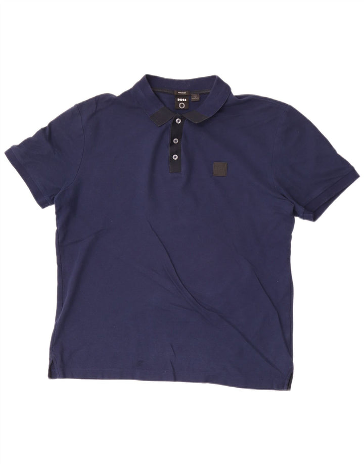 Hugo Boss Polo Homme Grand Bleu Marine Coton
