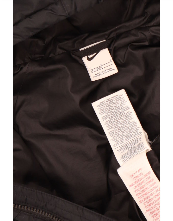 Nike Veste matelassée à capuche pour garçon 12-13 ans Large Noir Polyester