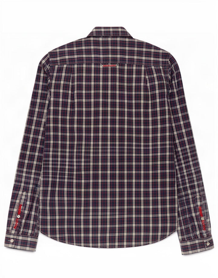 Superdry Chemise Homme Bleu Marine Moyen Carreaux Coton