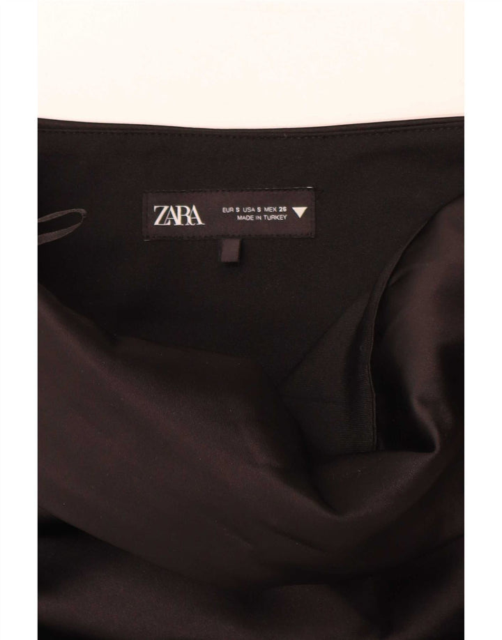 Zara Haut court sans bretelles pour femme UK 10 Petit Noir Polyester