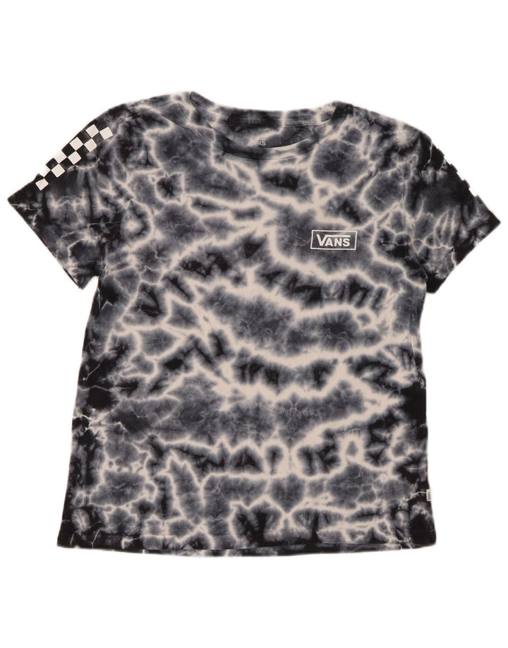 VANS T-shirt graphique pour femme UK 10 Petit coton tie-dye bleu marine