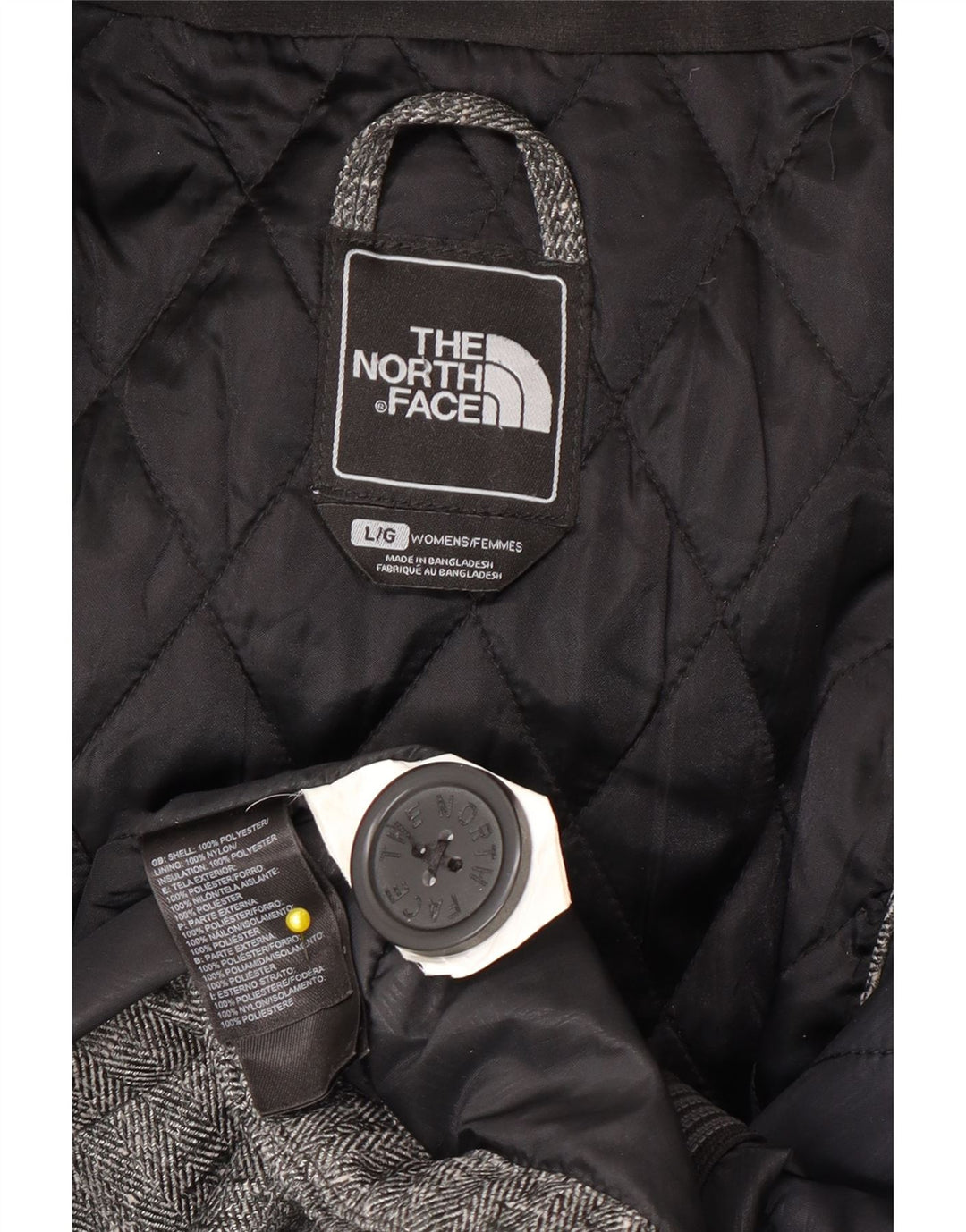 The North Face Veste bomber à capuche pour femme UK 16 Grand chevrons gris