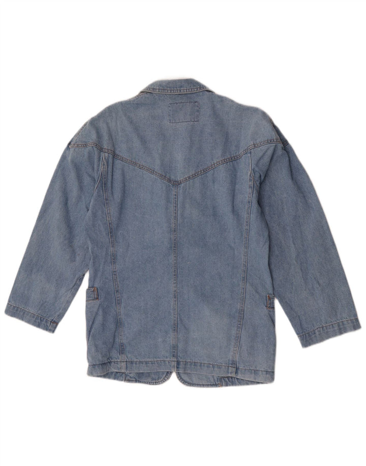 POP 84 Veste blazer en jean à 2 boutons pour femme UK 10 Petit Bleu